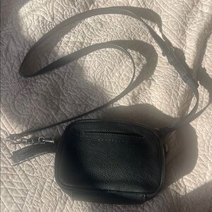 Sanctuary Black Leather Crossbody Camera Bag